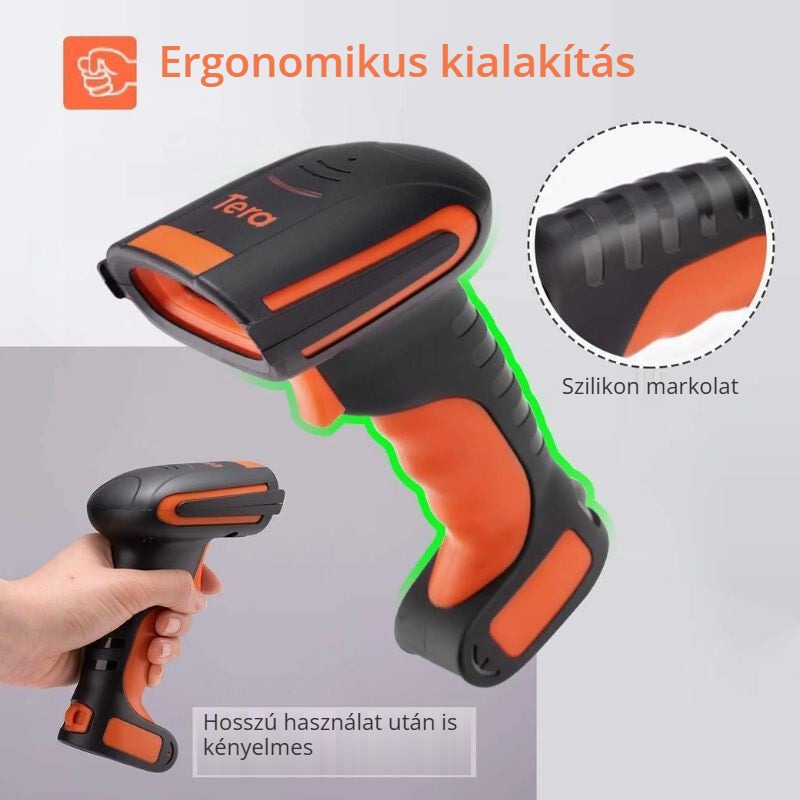 Tera L8100 vonalkódolvasó ergonomikus kialakítás szilikon markolattal