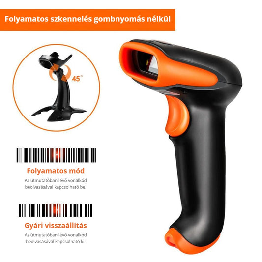 Tera QR-kód olvasó – folyamatos szkennelés gombnyomás nélkül, állvánnyal
