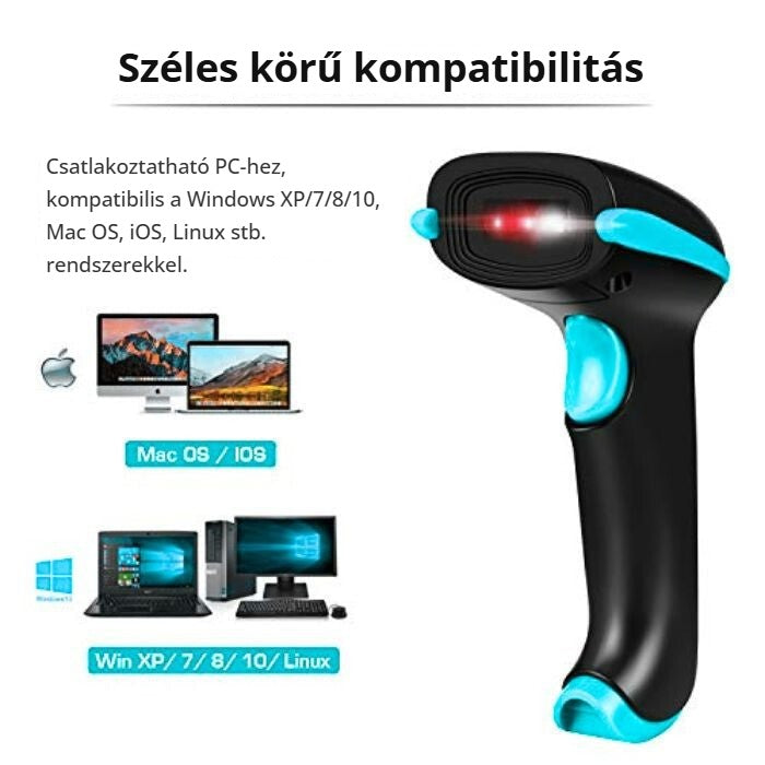 Tera T5100 vonalkódolvasó – kompatibilis Windows, Mac OS, iOS, Linux rendszerekkel