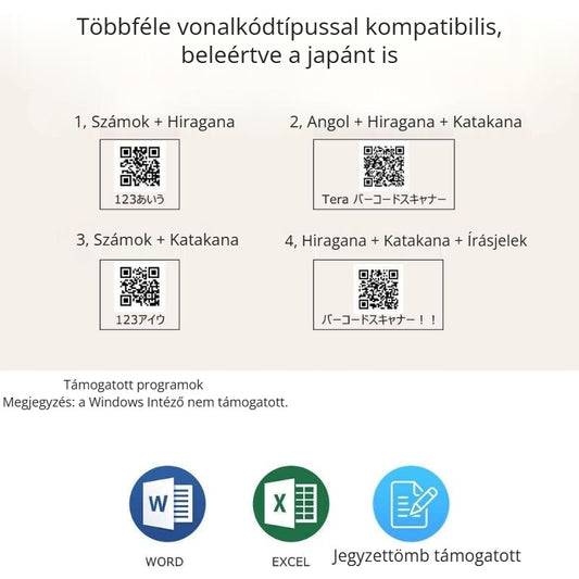 Tera vonalkódolvasó – többféle vonalkódtípussal kompatibilis