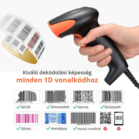 Tera vonalkódolvasó minden 1D vonalkódhoz – sérült, elmosódott, karcos kódok olvasása