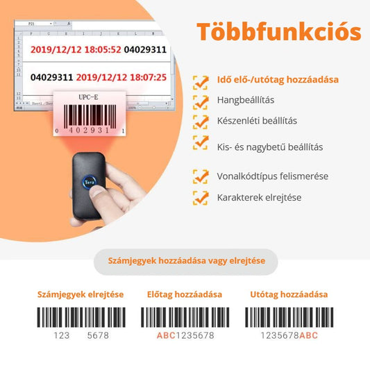 Tera vonalkódolvasó funkciói – előtag, utótag, számjegyek elrejtése