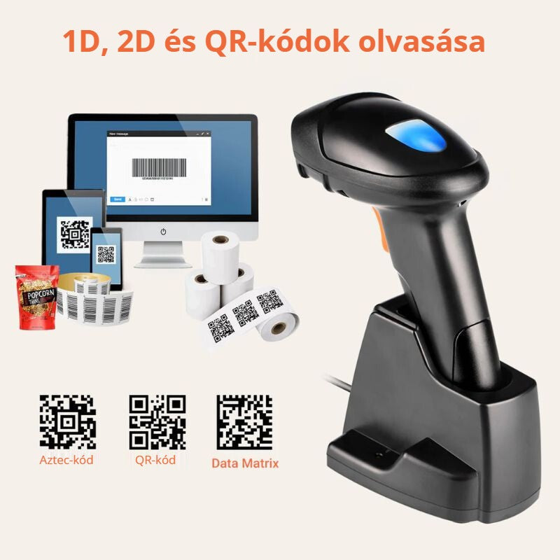 Tera HW0007-BT vonalkódolvasó – 1D, 2D és QR-kódok olvasása