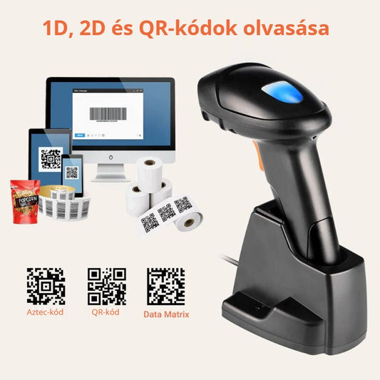 Tera HW0007-BT vonalkódolvasó – 1D, 2D és QR-kódok olvasása
