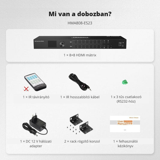 TESmart HDMI switch – a csomag tartalma