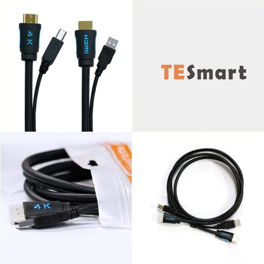 TESmart 2 az 1 - ben HDMI + USB KVM kábel – USB - A / USB - B, KVM Switchekhez - BShopy