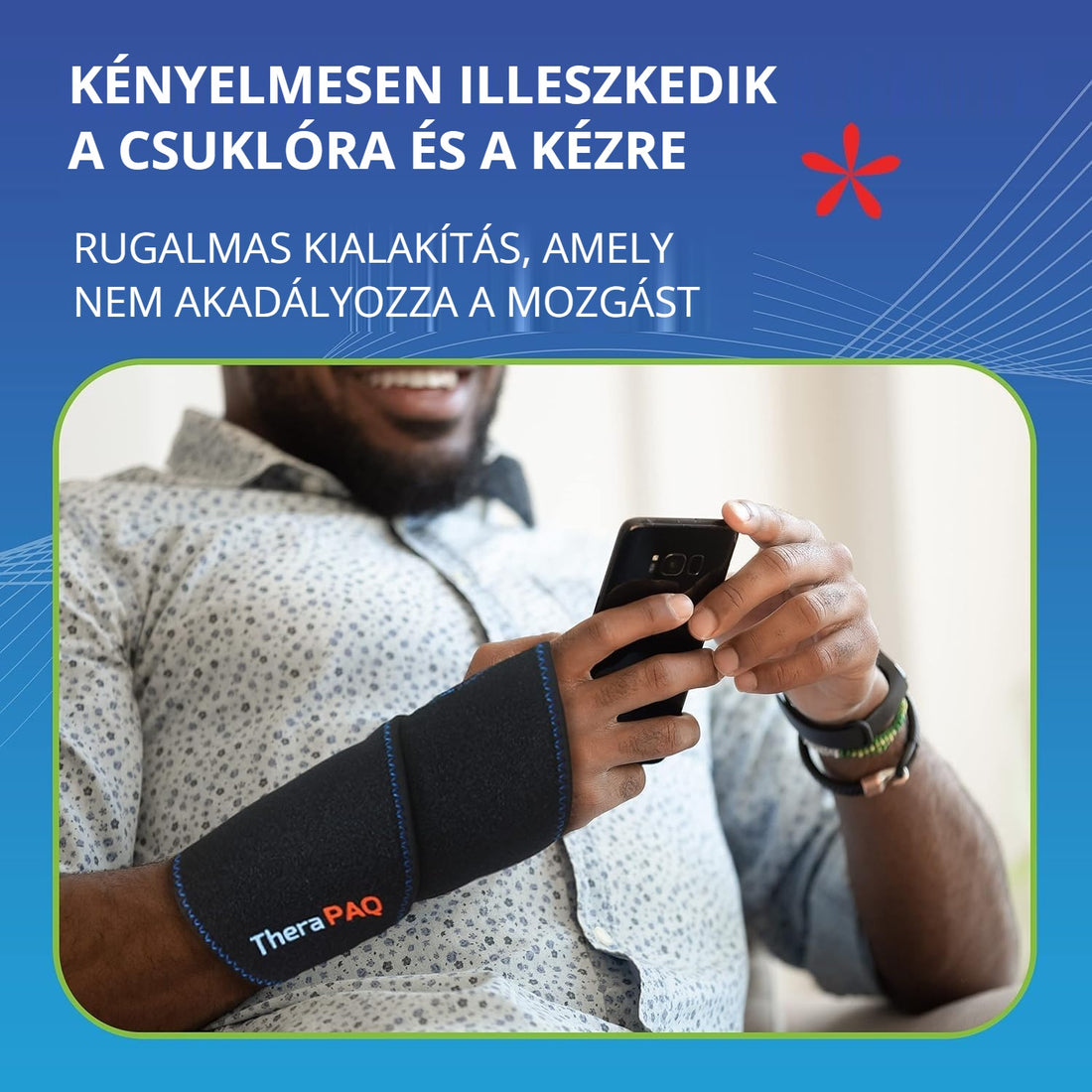 TheraPAQ csuklórögzítő – kényelmesen illeszkedik a csuklóra és a kézre