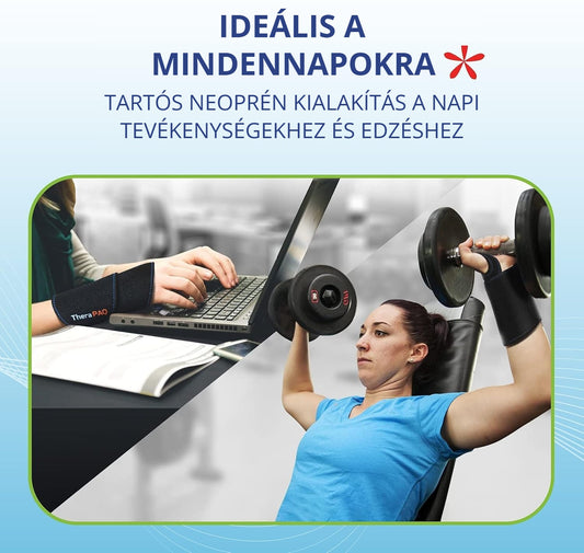 TheraPAQ csuklórögzítő – tartós neoprén, ideális a mindennapokra