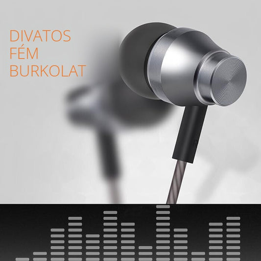 Toplus vezetékes fülhallgató – divatos fém burkolat