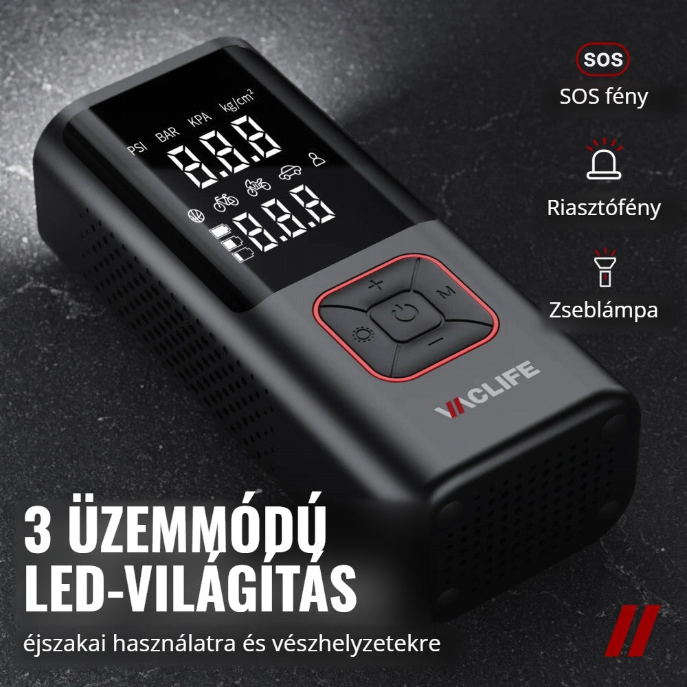 VacLife légkompresszor 3 üzemmódú LED-világítással