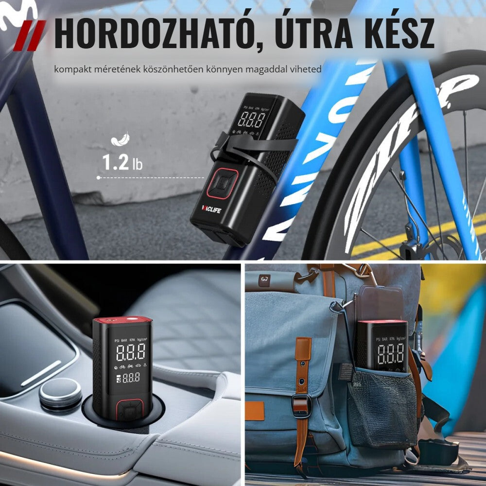 VacLife hordozható légkompresszor kompakt méretben