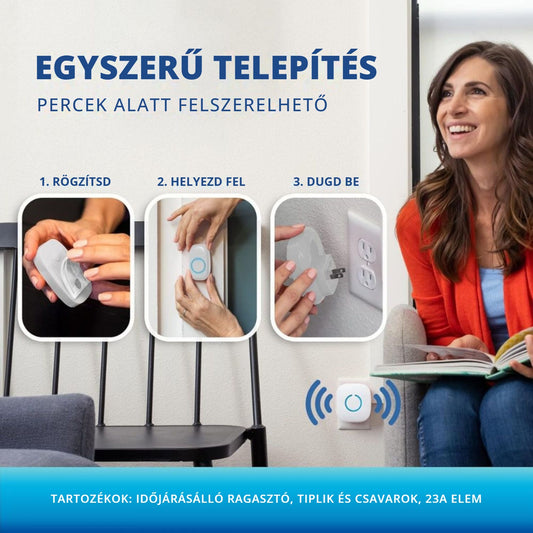 Vezeték nélküli ajtócsengő egyszerű telepítése percek alatt