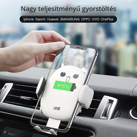 Vezeték nélküli autós töltő telefontartó – gyorstöltés