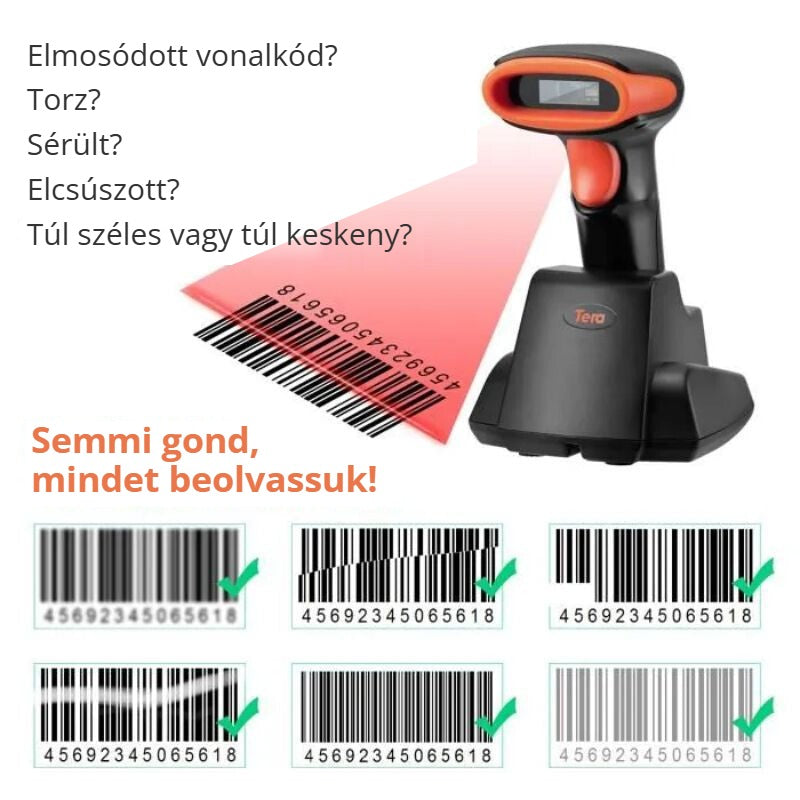 Tera D6100 vonalkódolvasó – sérült vonalkódokat is beolvas