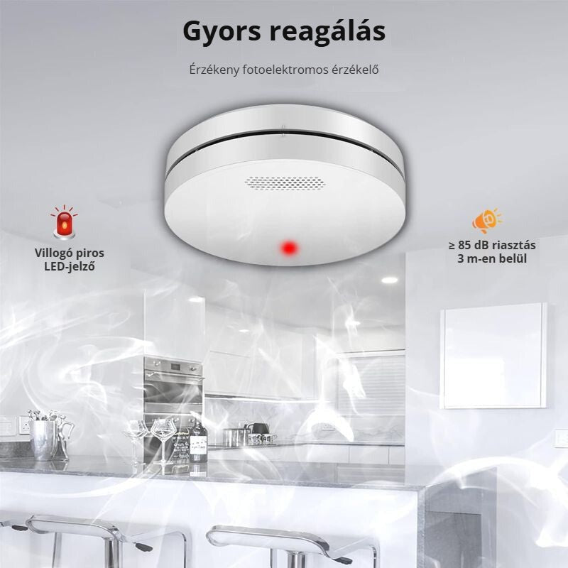 Xindum füstérzékelő gyors reagálással és 85 dB riasztással