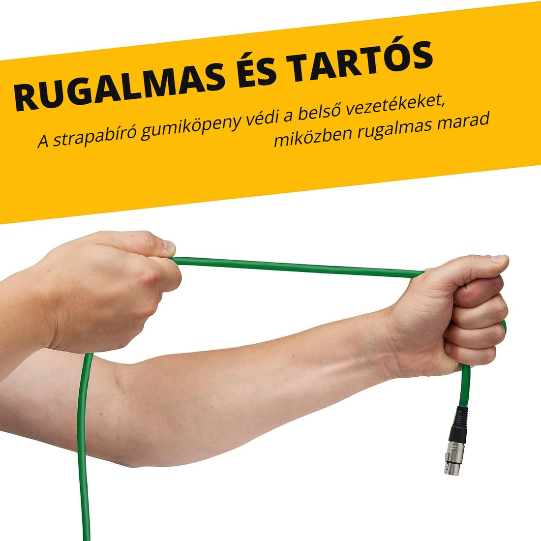 Rugalmas és tartós XLR mikrofonkábel strapabíró gumiköpennyel