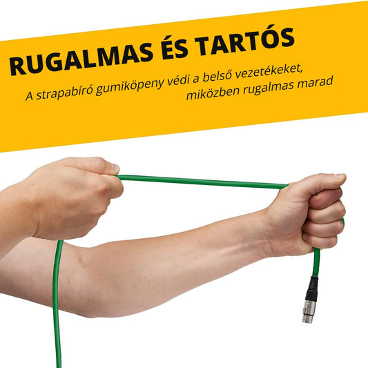 Rugalmas és tartós XLR mikrofonkábel strapabíró gumiköpennyel