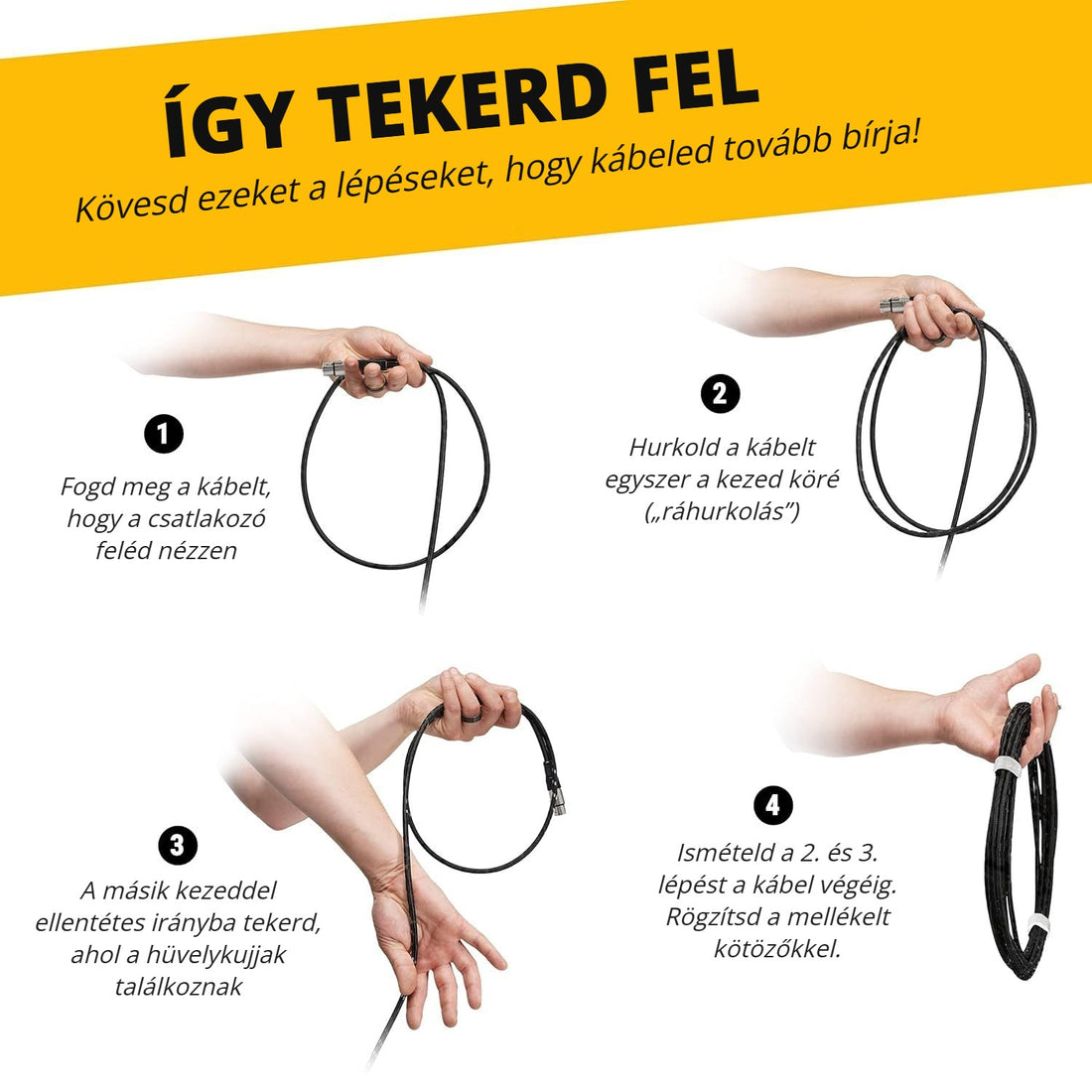 XLR mikrofonkábel feltekerése lépésről lépésre