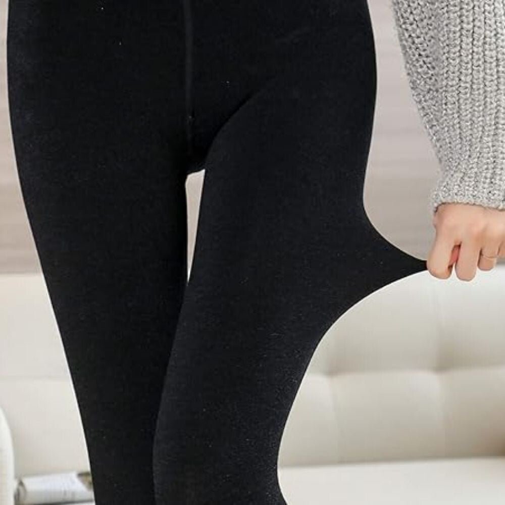 Yulaixuan Női Divatos Pamut Lábfej Nélküli Harisnyanadrág, 3db (Fekete) Plus Size
