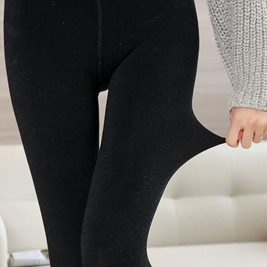 Yulaixuan Női Divatos Pamut Lábfej Nélküli Harisnyanadrág, 3db (Fekete) Plus Size