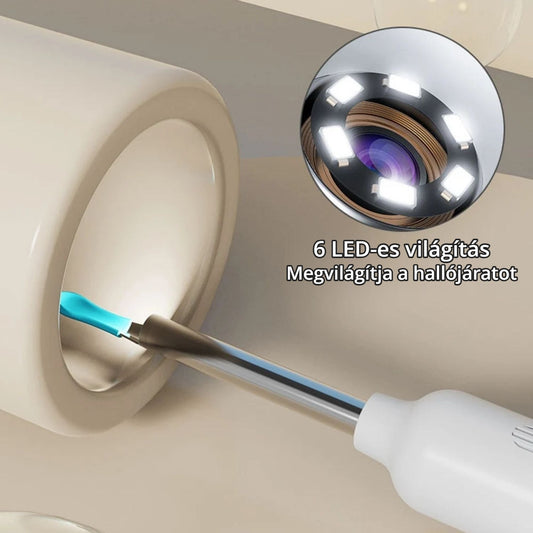 YW16 kamerás fültisztító – 6 LED-es világítás a hallójáratban