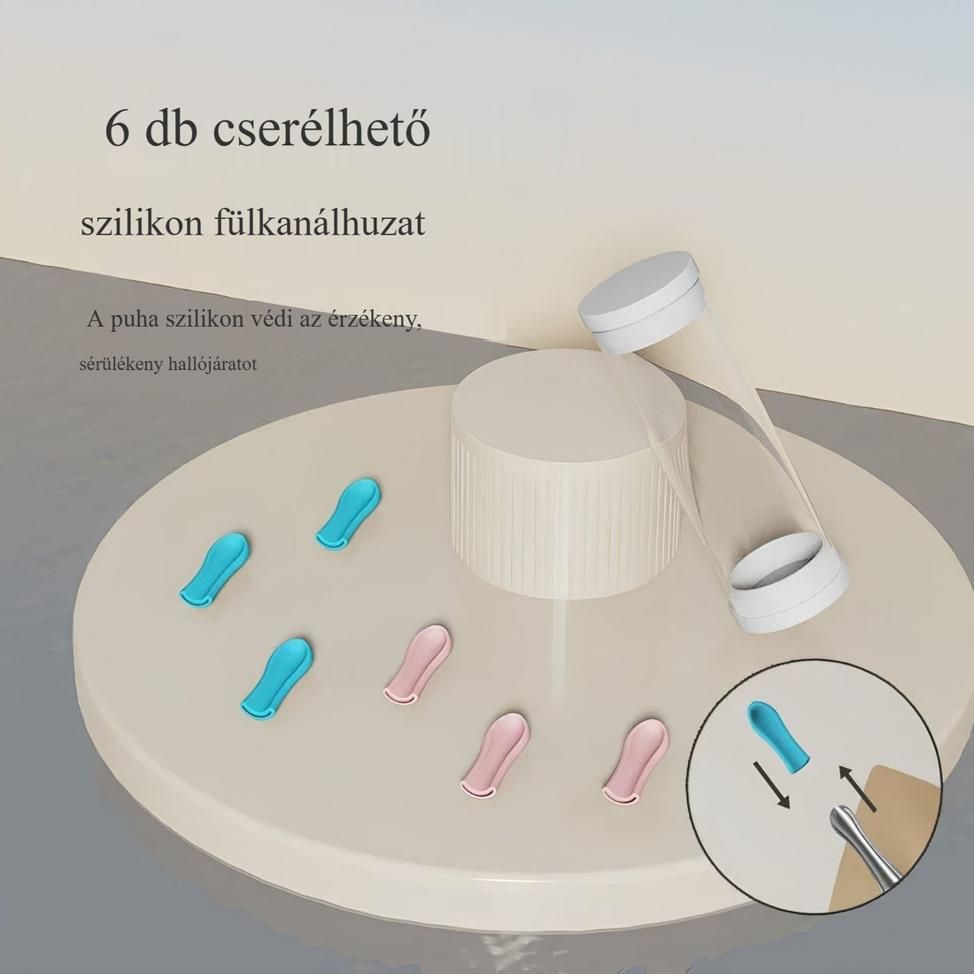 YW16 kamerás fültisztító – 6 db cserélhető szilikon fülkanálhuzat