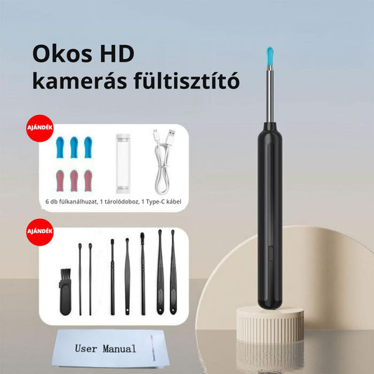 YW16 okos HD kamerás fültisztító – csomag tartalma, ajándék tartozékok