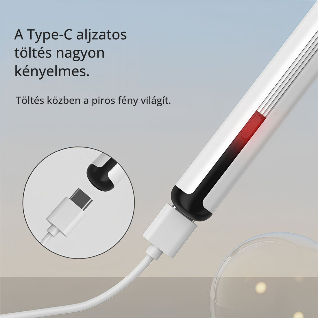 YW16 kamerás fültisztító – Type-C töltés, töltésjelző fény