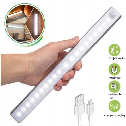 1 db 20 cm-es LED Szekrényvilágítás – Mozgás- és Fényérzékelős, Vezeték Nélküli Konyhai lámpa