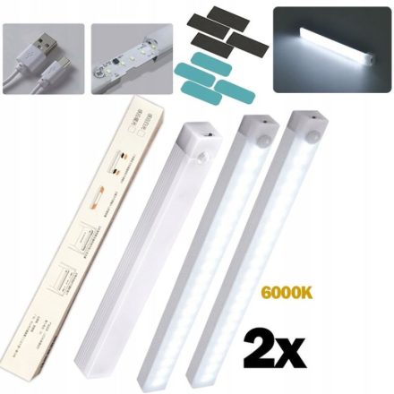 Ansal LED Mozgásérzékelős Lámpa – USB-s, Mágneses, Éjszakai Fény (2 db)