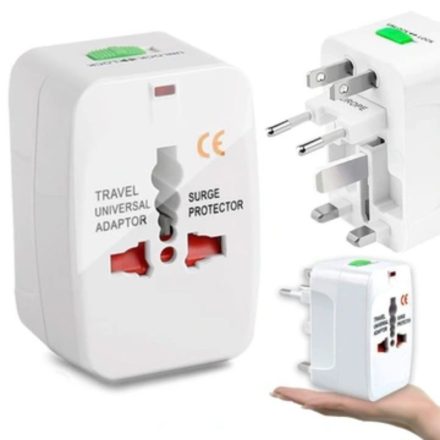 Univerzális Utazó Adapter – EU/USA/UK/AUS Csatlakozóval, 10A, LED - 1 db