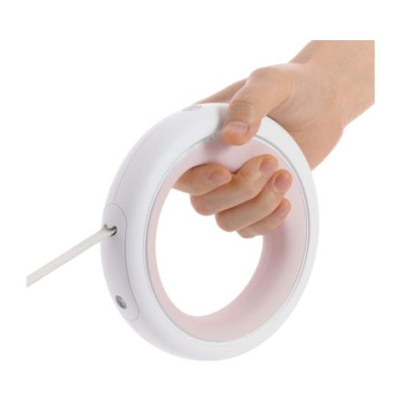 Moestar 2 Plus Visszahúzható Kutyapóráz LED Lámpával 3M, Rózsaszín - Fehér