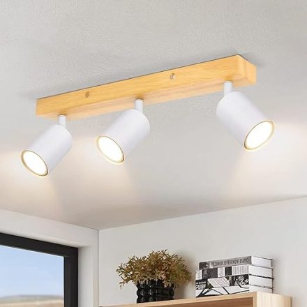 Kambo Forgatható, Állítható 3 Irányú LED Mennyezeti Spotlámpa (Fehér És Fa)