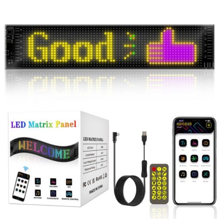 HomeLEDPro Bluetooth-os, Programozható Flexibilis Tábla, RGB LED Kijelző Tábla  - Reklámtábla