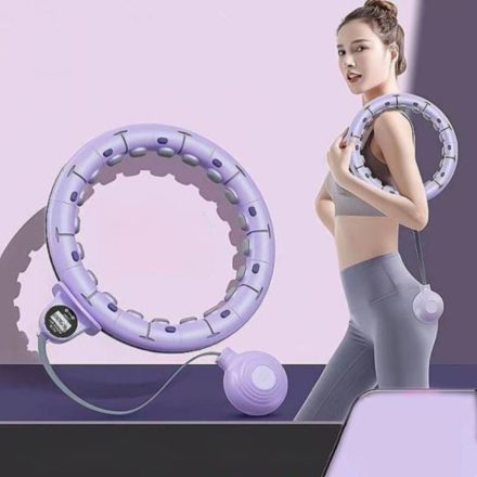 Blux Okos Hullahopp Karika Súllyal – Állítható Méretű max. 110 cm, Lila, Alakformáló Fitness Karika