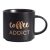 Kerámia Bögre, Coffee ADDICT Felirattal, 410ml (Fekete)