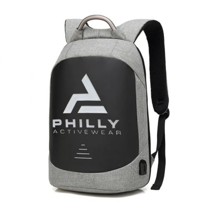PHILLY ACTIVE-WEAR Laptop Hátizsák 16 Hüvelykes, USB Töltősi Lehetőséggel (Szürke)