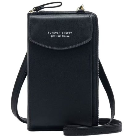 Mobiltelefon Táska, AEWOYAD, Női PU Bőr Crossbody Táska (Fekete)