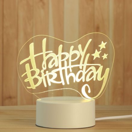 Születésnapi dekoráció LED lámpa - DreamLED Happy Birthday 3D fény