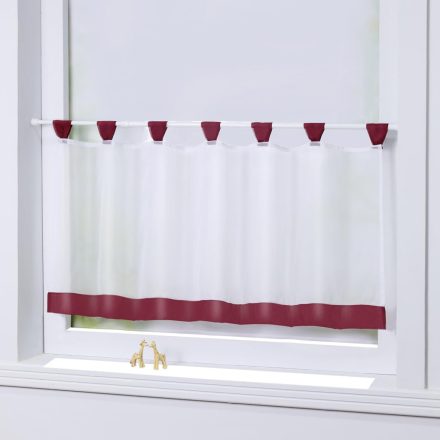 Joyswahl Konyhai Függöny- Fehér Bordó Csíkkal (120x45 cm)
