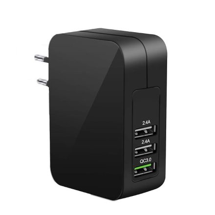 Amoner Gyorstöltő USB Hálózati Töltőadapter – 3 USB Port, 3A, Univerzális Fali Töltő