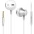 Fehér Vezetékes Fülhallgató Mikrofonnal – 3.5 mm jack Csatlakozóval, Univerzális Headset Telefonhoz