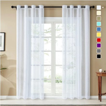 Topfinel Len Félig Áttetsző Függöny 300x240cm 2db (Fehér)