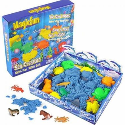 Magicfun 3D Kinetikus Homokszett – Tengeri Állatokkal, Kreatív Játék Gyerekeknek