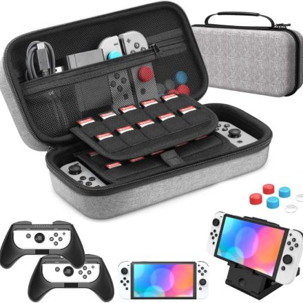 HEYSTOP Nintendo Switch Védőszett / Switch OLED Tok Kiegészítők - Szürke