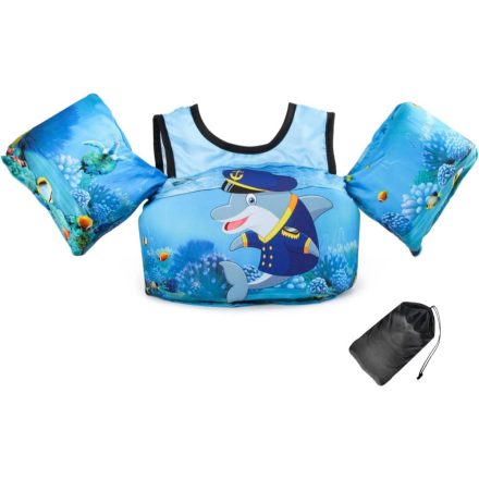 JEVDES Gyerek Úszómellény + Karúszó – Delfines Mintával (9–30 kg)