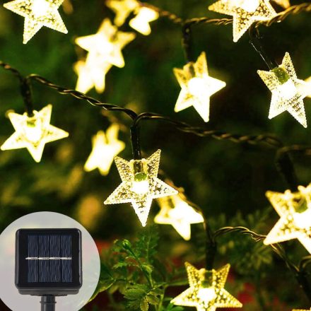 SUNNEST Napelemes Kültéri 50 LED-es, 7 Méteres Fényfüzér (Csillag Formájú)