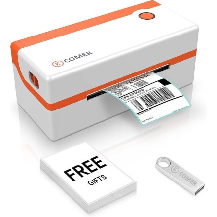 K‑COMER RX106F Hőnyomtatós Címkenyomtató USB – 10×15 cm Címkékhez, 150 mm/s, 203 Dpi