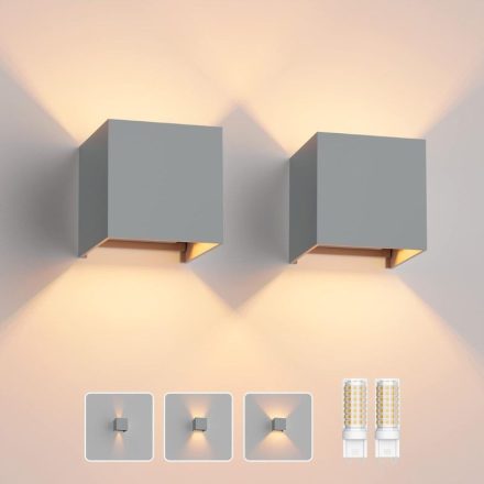  Klighten Modern LED Fali Lámpa (10 x 10 x 10 cm) 2db - Szürke