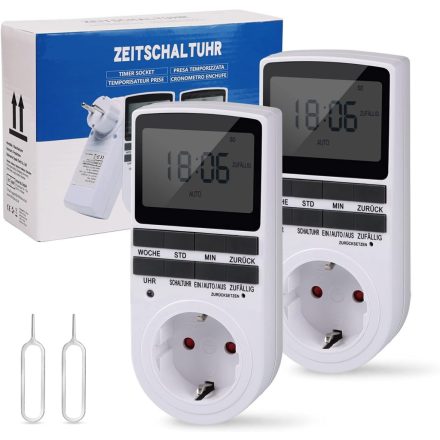 Aulaya Digitális Időzítős Aljzat TM02 2db-os
